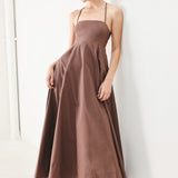 PURE LINE WOVEN MIDI DRESS
