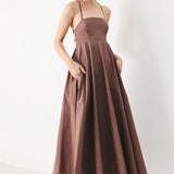 PURE LINE WOVEN MIDI DRESS