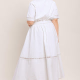 ELEGANT ENCOUNTER WOVEN MIDI DRESS