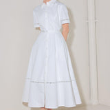 ELEGANT ENCOUNTER WOVEN MIDI DRESS