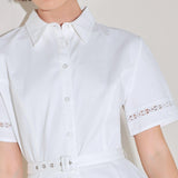 ELEGANT ENCOUNTER WOVEN MIDI DRESS