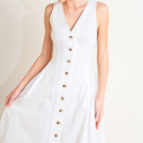 ELEGANTLY YOURS WOVEN MIDI DRESS