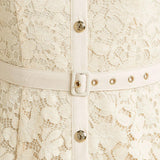 PURELY ROMANTIC WOVEN LACE MIDI DRESS