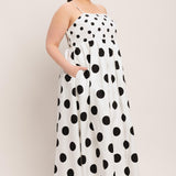 DOLCE VITA POLKA DOT WOVEN MIDI DRESS