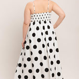 DOLCE VITA POLKA DOT WOVEN MIDI DRESS