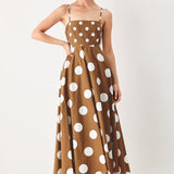 DOLCE VITA POLKA DOT WOVEN MIDI DRESS