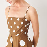 DOLCE VITA POLKA DOT WOVEN MIDI DRESS