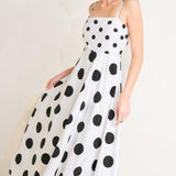DOLCE VITA POLKA DOT WOVEN MIDI DRESS