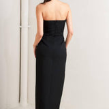SECRET MOMENT WOVEN MIDI DRESS