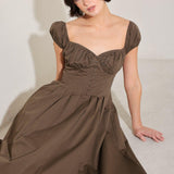 MOCHA MUSE MOMENT WOVEN MIDI DRESS