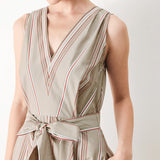 SWEET STRIPE WOVEN MIDI DRESS
