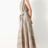 SWEET STRIPE WOVEN MIDI DRESS