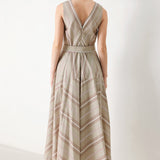 SWEET STRIPE WOVEN MIDI DRESS