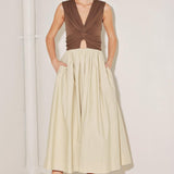 ANGEL VEIL SOLID MIDI DRESS