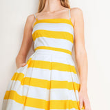 HONEY GLOW WOVEN MIDI DRESS