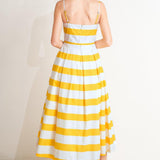 HONEY GLOW WOVEN MIDI DRESS