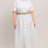 RELAXED TAILOR WOVEN MIDI DRESS