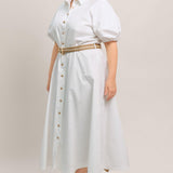 RELAXED TAILOR WOVEN MIDI DRESS