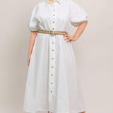 RELAXED TAILOR WOVEN MIDI DRESS