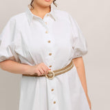 RELAXED TAILOR WOVEN MIDI DRESS