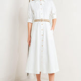 RELAXED TAILOR WOVEN MIDI DRESS