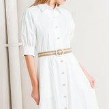 RELAXED TAILOR WOVEN MIDI DRESS