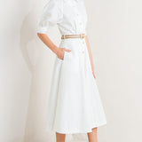 RELAXED TAILOR WOVEN MIDI DRESS