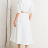 RELAXED TAILOR WOVEN MIDI DRESS