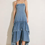 RUNWAY REBEL DENIM MIDI DRESS