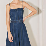 UNDERSTATED ICON DENIM MIDI DRESS