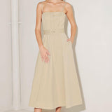 UNDERSTATED ICON WOVEN MIDI DRESS