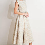 STATEMENT IN IVORY WOVEN MIDI DRESS