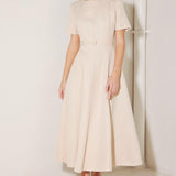 SPRING ICON WOVEN MIDI DRESS
