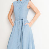 CAFE AU LAIT WOVEN MIDI DRESS