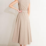 CAFE AU LAIT WOVEN MIDI DRESS