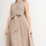 CAFE AU LAIT WOVEN MIDI DRESS
