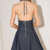 DARK WAVE DENIM MINI DRESS