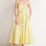BUTTERCUP BLOOM WOVEN MIDI DRESS
