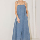 INDIGO WEEKEND THEORY DENIM MIDI DRESS