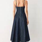 THE COASTAL DENIM WOVEN MIDI DRESS