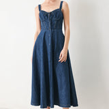 BLUE CRUSH DENIM MIDI DRESS
