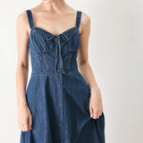 BLUE CRUSH DENIM MIDI DRESS