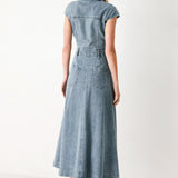 CLASSIC FLOW DENIM MIDI DRESS