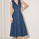 PARIS IN  DENIM MIDI DRESS
