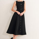 PARIS AFTER DARK WOVEN MIDI DRESS