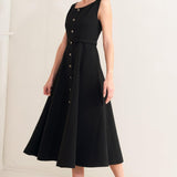 PARIS AFTER DARK WOVEN MIDI DRESS