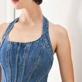 VINTAGE SHAPE DENIM MINI DRESS