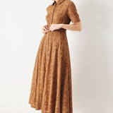 TIMELESS LOVE WOVEN EYELET MIDI DRESS