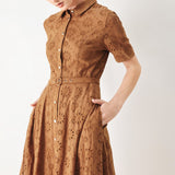 TIMELESS LOVE WOVEN EYELET MIDI DRESS
