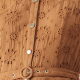 TIMELESS LOVE WOVEN EYELET MIDI DRESS